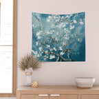 Vincent Van Gogh Almond Blossoms Teal Wall Tapestry Gallery Image 2
