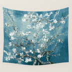 Vincent Van Gogh Almond Blossoms Teal Wall Tapestry Gallery Image 4