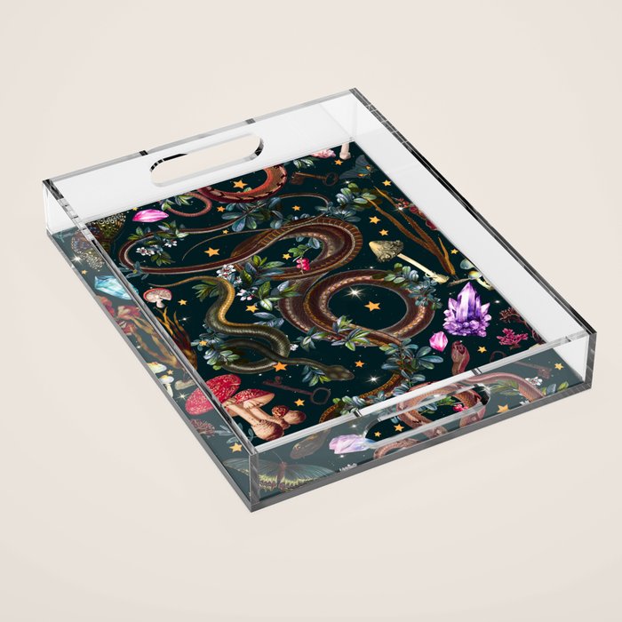 Mysterious Mushroom Forest III - Night Acrylic Tray Gallery Image 1