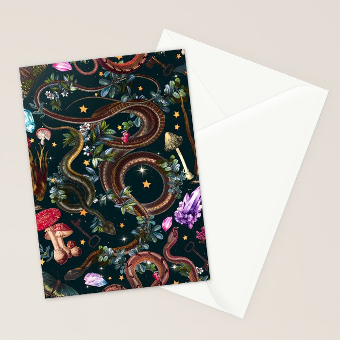 Mysterious Mushroom Forest III - Night Stationery Card Gallery Image 2