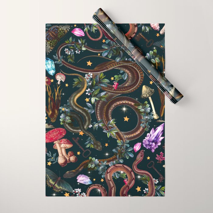 Mysterious Mushroom Forest III - Night Wrapping Paper Gallery Image 1