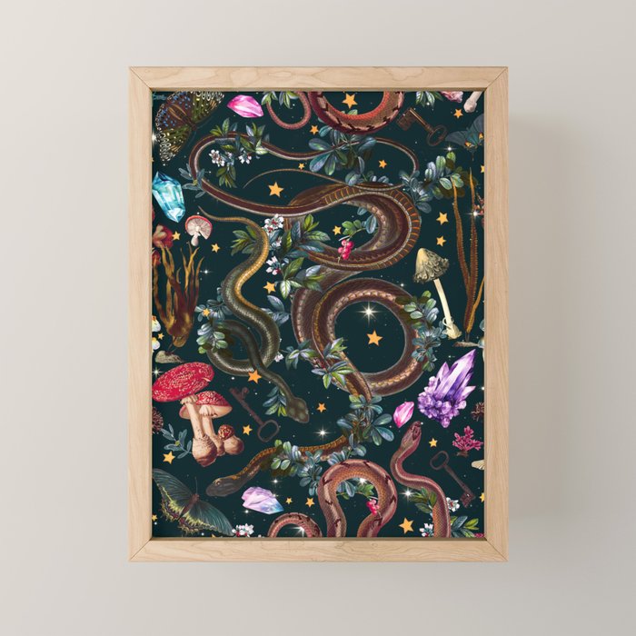 Mysterious Mushroom Forest III - Night Mini Art Print Gallery Image 1