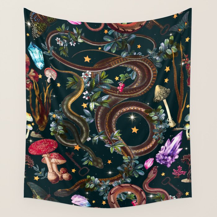 Mysterious Mushroom Forest III - Night Wall Tapestry Gallery Image 4