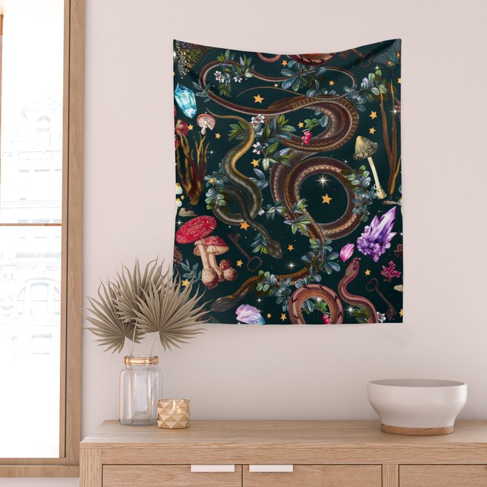 Mysterious Mushroom Forest III - Night Wall Tapestry Gallery Image 2