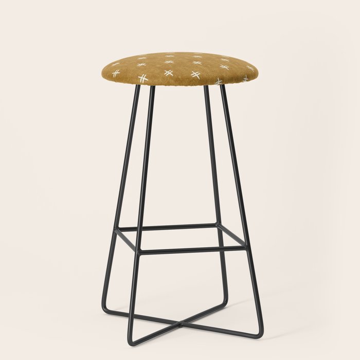 double cross on mustard  Stool Gallery Image 1