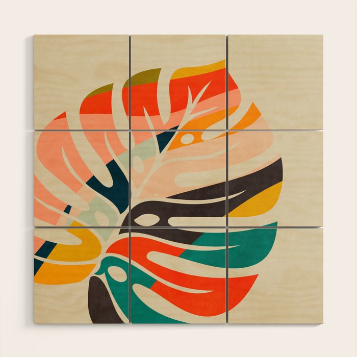 shape leaf modern mid century Wood Wall Art Gallery Image 1