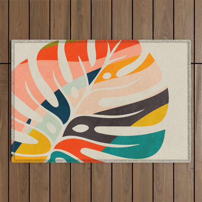 shape leaf modern mid century Outdoor Rug Gallery Image 1