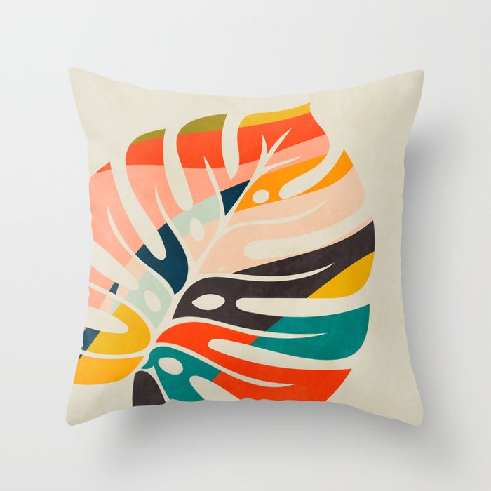 shape leaf modern mid century Throw Pillow Gallery Image 1