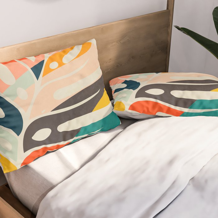 shape leaf modern mid century Pillow Sham Gallery Image 2