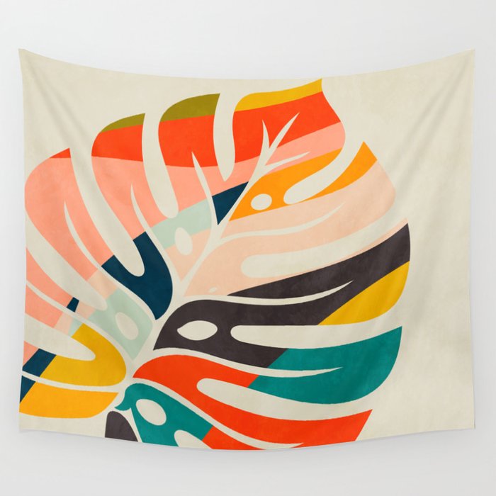 shape leaf modern mid century Wall Tapestry Gallery Image 1