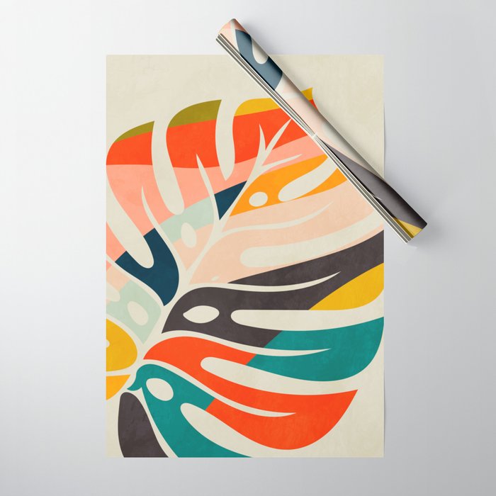 shape leaf modern mid century Wrapping Paper Gallery Image 1