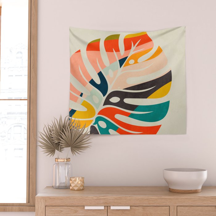 shape leaf modern mid century Wall Tapestry Gallery Image 2