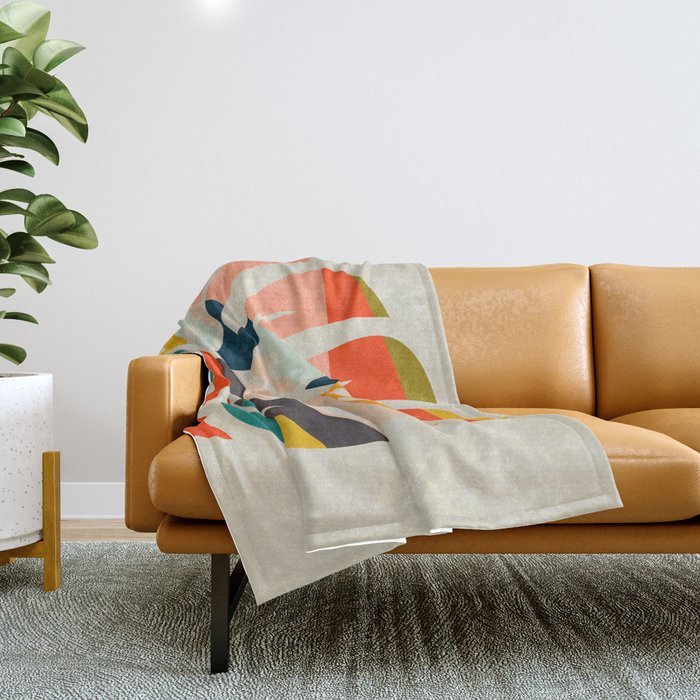 shape leaf modern mid century Throw Blanket Gallery Image 1