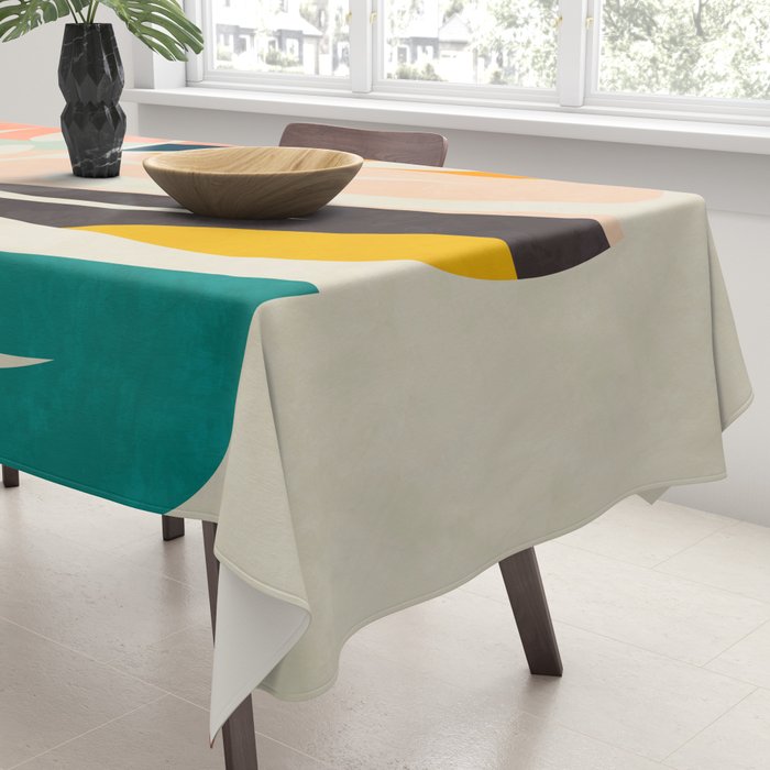 shape leaf modern mid century Tablecloth Gallery Image 3