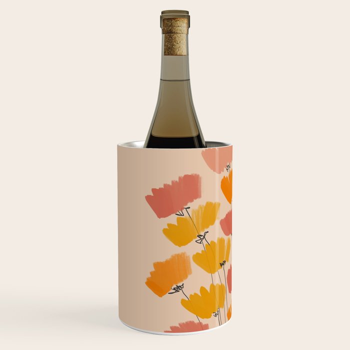 Summertime Flowers On Beige Wine Chiller Gallery Image 2