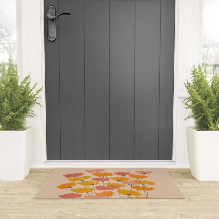 Summertime Flowers On Beige Welcome Mat Gallery Image 3