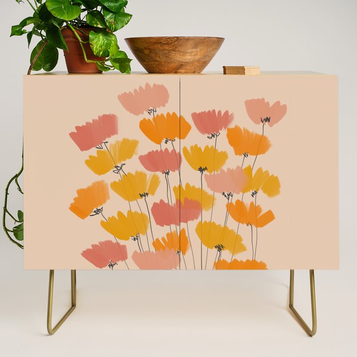 Summertime Flowers On Beige Credenza Gallery Image 1