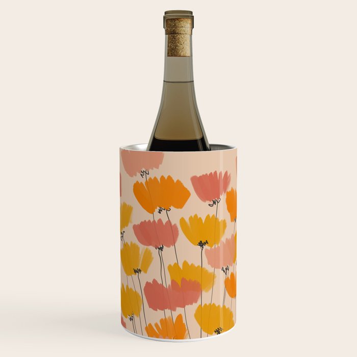 Summertime Flowers On Beige Wine Chiller Gallery Image 1