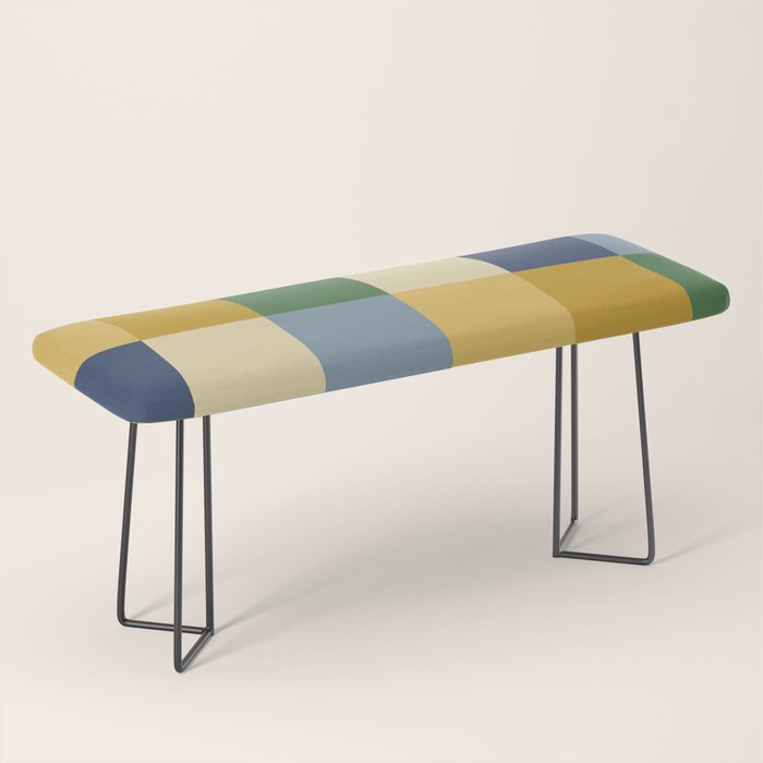Bold Colorful Checks Pattern - Large XXIII Bench Gallery Image 1