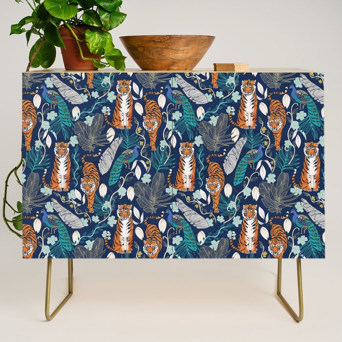 Tiger Toile on Navy Credenza Gallery Image 1