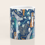 Tiger Toile on Navy Coffee Mug Gallery Image 4