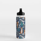 Tiger Toile on Navy Water Bottle Gallery Image 3