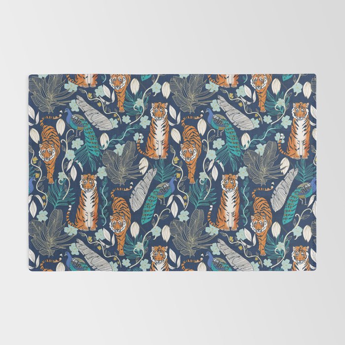 Tiger Toile on Navy Rug Gallery Image 2