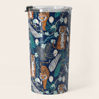 Tiger Toile on Navy Travel Mug Gallery Image 3