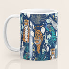 Tiger Toile on Navy Coffee Mug Gallery Image 3