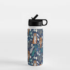Tiger Toile on Navy Water Bottle Gallery Image 1
