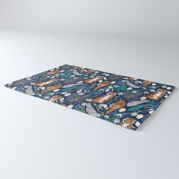 Tiger Toile on Navy Rug Gallery Image 3