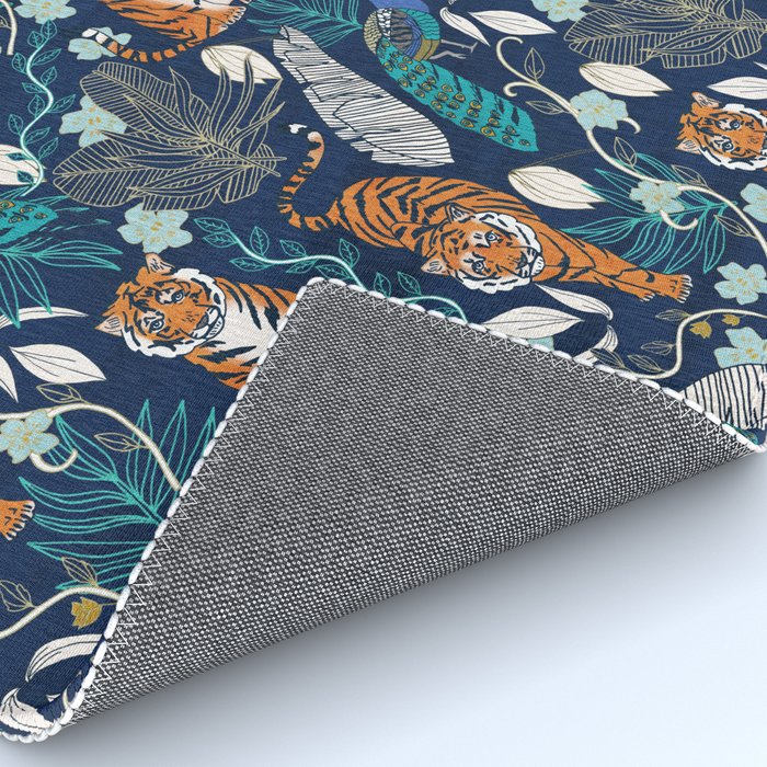 Tiger Toile on Navy Rug Gallery Image 4