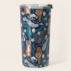 Tiger Toile on Navy Travel Mug Gallery Image 2