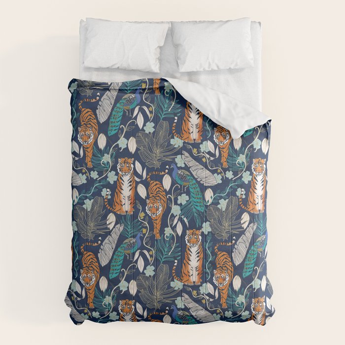 Tiger Toile on Navy Comforter Gallery Image 6