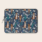 Tiger Toile on Navy Laptop Sleeve Gallery Image 1