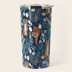 Tiger Toile on Navy Travel Mug Gallery Image 1