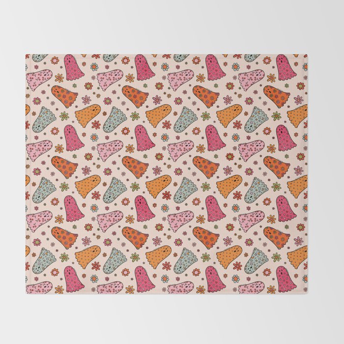 Cute Ghost Print Throw Blanket Gallery Image 2