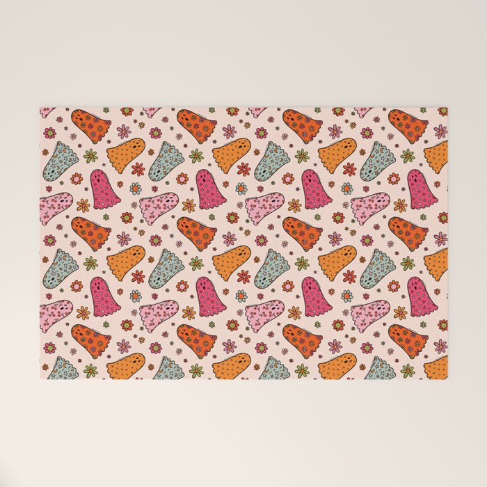 Cute Ghost Print Welcome Mat Gallery Image 1
