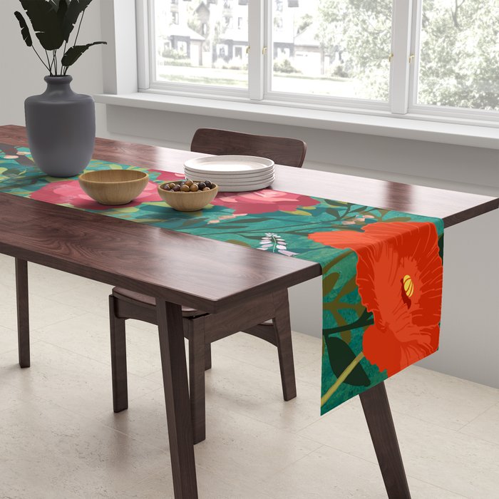 Bohemian Floral Heron Table Runner Gallery Image 2