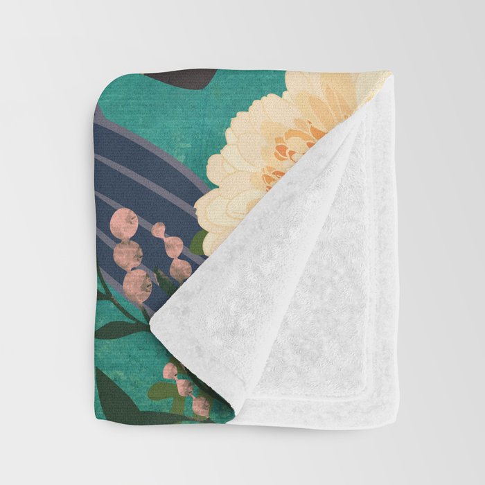 Bohemian Floral Heron Throw Blanket Gallery Image 3