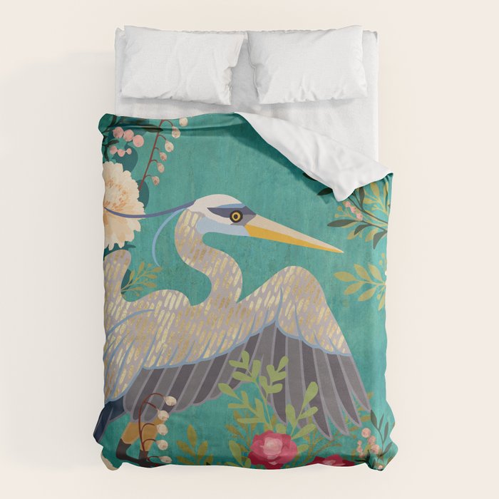 Bohemian Floral Heron Duvet Cover Gallery Image 6