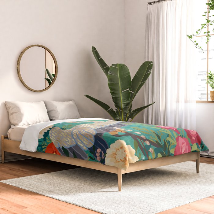 Bohemian Floral Heron Comforter Gallery Image 2