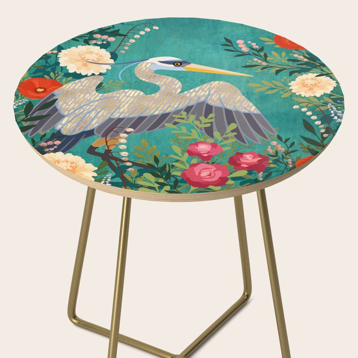 Bohemian Floral Heron Side Table Gallery Image 2