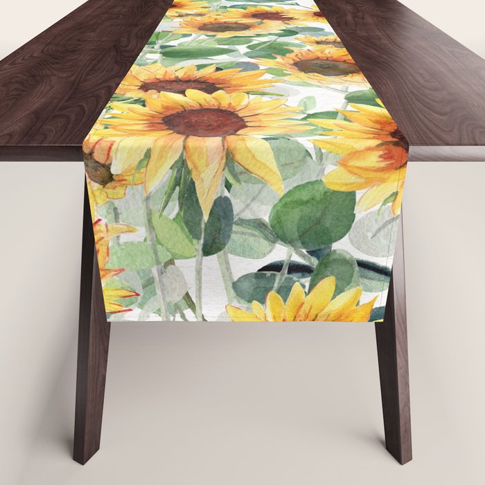 Sunflowers and Eucalyptus Garland  Table Runner Gallery Image 1