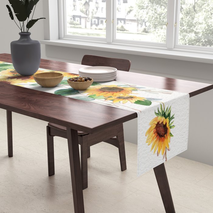 Sunflowers and Eucalyptus Garland  Table Runner Gallery Image 2