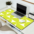Bauhaus Mid Century Modern Geometric III Lime Green Desk Mat Gallery Image 2