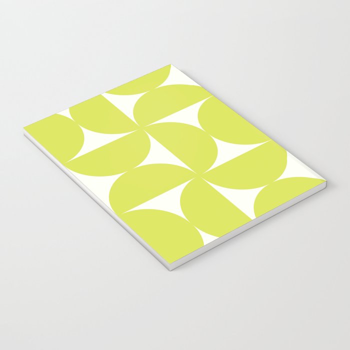Bauhaus Mid Century Modern Geometric III Lime Green Notebook Gallery Image 3