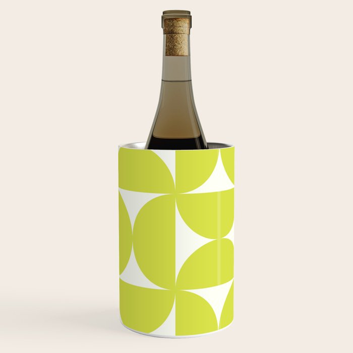 Bauhaus Mid Century Modern Geometric III Lime Green Wine Chiller Gallery Image 1