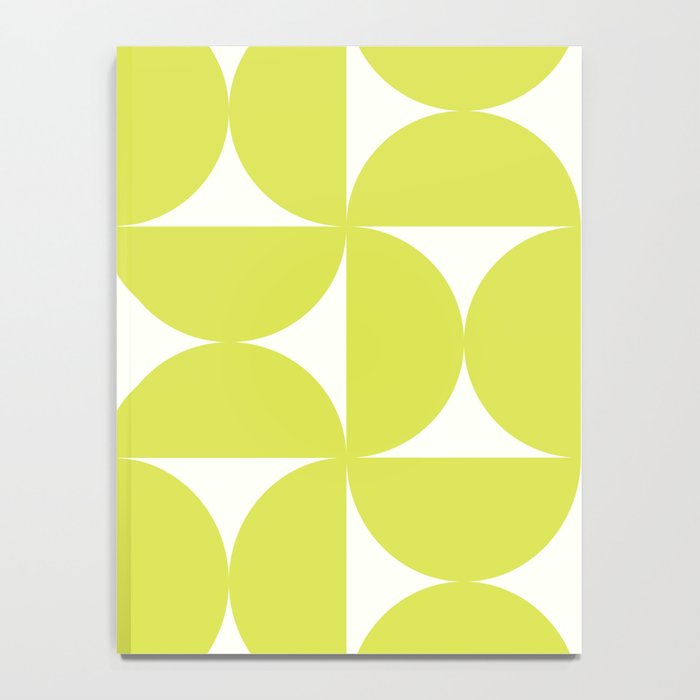 Bauhaus Mid Century Modern Geometric III Lime Green Notebook Gallery Image 4