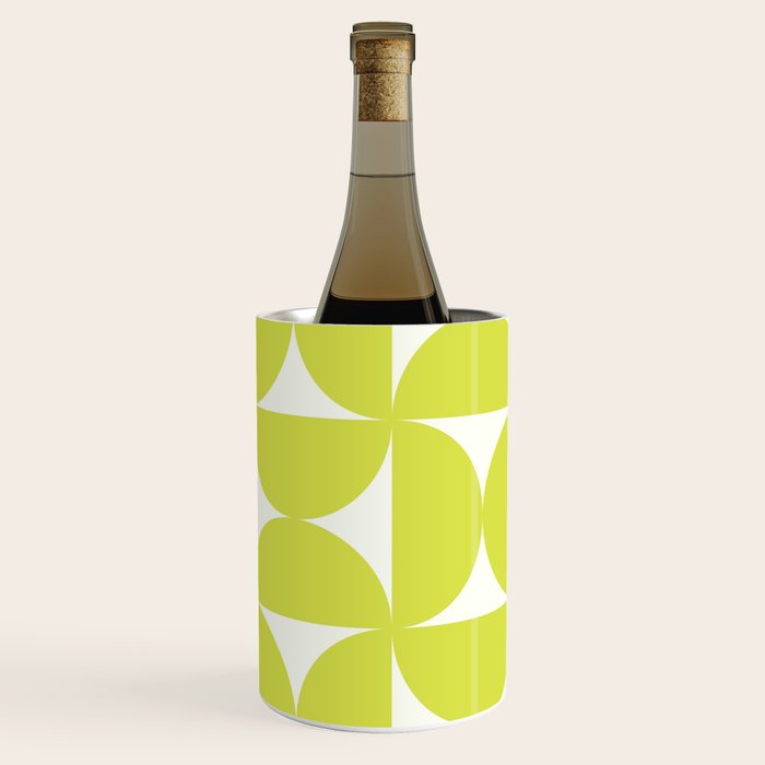 Bauhaus Mid Century Modern Geometric III Lime Green Wine Chiller Gallery Image 3